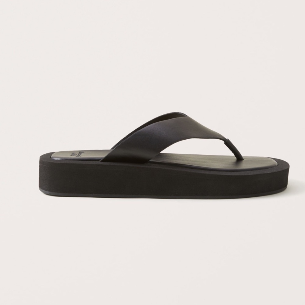 Abercrombie 90s Platform Black Sandals